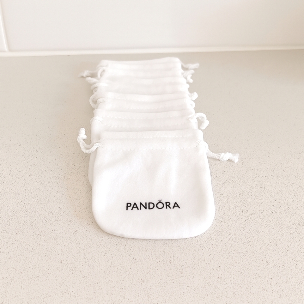 Set Of 5Pandora Anti-Tarnish Jewelry Drawstring Pouches NWOT